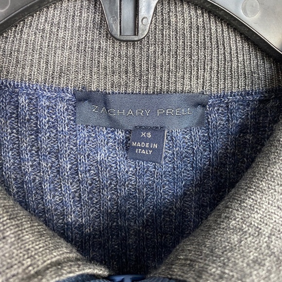 Zachary Prell Mens Quarter Zipper Higgins Sweater in Blue Size Extra Sma… - Picture 8 of 10